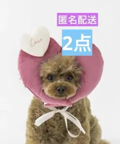 ② ハート顔ハメ ピンク アイボリー ハート 犬 猫 ペット スリーコインズ