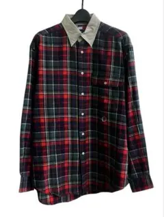 トミーヒルフィガー チェック柄 長袖シャツ ワンポイントロゴ y2k 古着