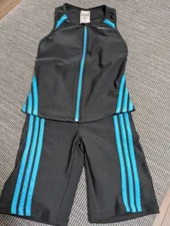 adidas スポーツ用水着セット 黒/青
