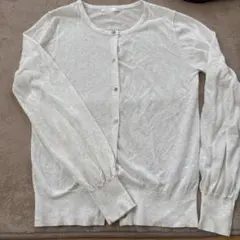 インデックス シアーカーディガン 長袖 ラメ 薄手 ホワイト