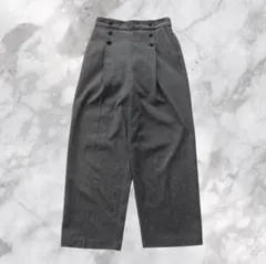 Laxdantia 前タックボタン付き起毛ワイドパンツ M秋冬きれいめカジュアル