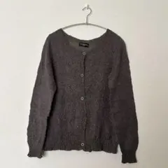 NICE CLAP トップス グレー ラメ入り 薄手長袖カーディガン