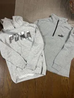 PUMA グレー フード付きパーカー　トレーナー　2枚セット