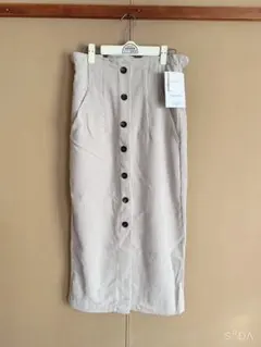 コーデュロイ　ハイウエスト　ロングスカート