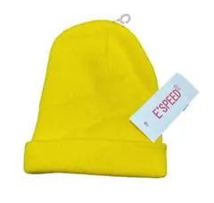 E'SPEED イエロー ニット帽 キャップ ビーニ 帽子　男女兼用　大人用