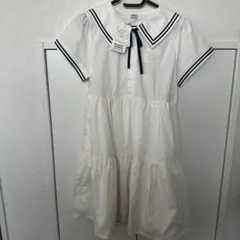 セーラー襟 ホワイト ワンピース 半袖