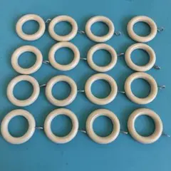 木製カーテンリング 16個セット