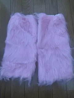 【最終値下げ】キッズレッグウォーマー　ファーピンク