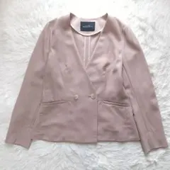 GREEN LABEL RELAXING ノーカラージャケット ダブルボタン