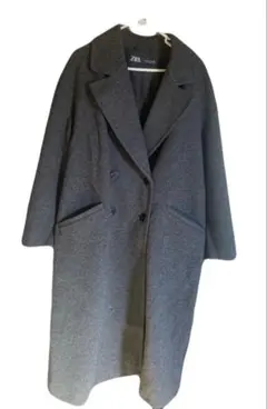 ZARA グレー ダブルブレスト ロングコート M