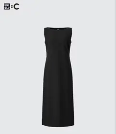 UNIQLO ブラック クレープジャージーワンピース/ノースリーブ