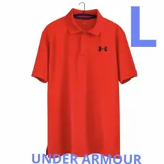 アンダーアーマー ゴルフ 半袖ポロシャツ L 赤 吸汗速乾 スポーツ