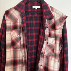 DIESEL ディーゼル レイヤードデザイン チェックシャツ ネルシャツ