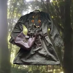 森ガール ひざ丈ワンピース フェアリーグランジ