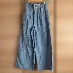 GU ワイドパンツ ライトブルー 140