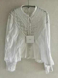 IENA レースディテール ホワイトシャツ 長袖