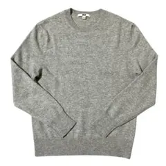 ユニクロ　カシミヤクルーネックセーター　ライトグレー　M