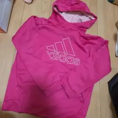 adidas アディダス　裏起毛　ピンク パーカー 140