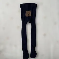 【ほぼ未使用】ベビーギャップ　ネイビー クマ刺繍 ベビータイツ 2-3歳　95㎝