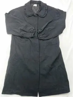 メリージェニー merry jenny フリル付き襟 ダークブルー ロングコートのサムネイル