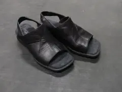 ECCO コンフォートサンダル L ブラック レザー　中古のサムネイル