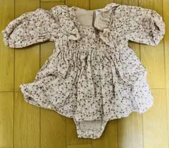 H&M 花柄　ロンパース　3M ピンク フリル付き 花柄 ワンピース