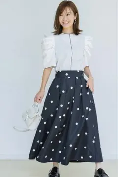 アメノチハレ パールリボン付きボリューム雨よけスカート（Jennie）撥