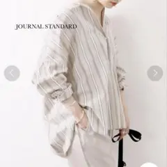 ♔︎JOURNAL STANDARD♔︎ノーカラーストライプブラウス