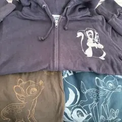 Disney バンビ とんすけ フラワー パーカー Tシャツ レディース 大人