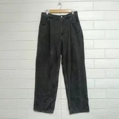 H&M ルーズハイウエストデニム EUR42 ブラック 穴あり 特価【格安】