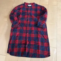 HOSO チェック柄シャツワンピース 長袖