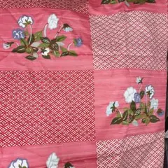 布　生地　和柄　花柄　ハギレ　和風　日本　着物　花　ピンク