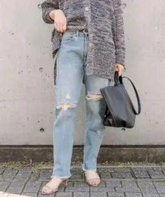 リヴドロワ 【MONN.:. (モン)】ブロークンストレートデニム サイズ34