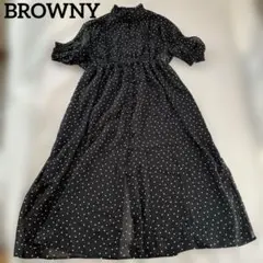 BROWNY ドット柄 ロングカーディガン ブラック 羽織りのサムネイル