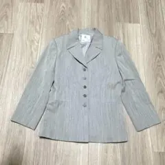 クミキョク ジャケット 灰 無地 カジュアル オフィス 1 普段着 ウール