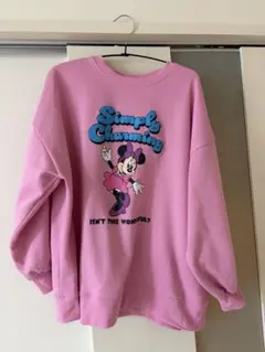 アベイル　ミニーマウス プリント スウェット L ピンク　ディズニー　トレーナー