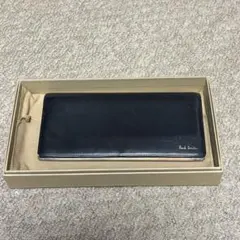 Paul Smith 黒 長財布 ストライプ内装