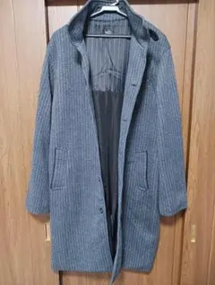 INEDHOMME(イネドオム）　ヘリンボーン スタンドカラーコート　L