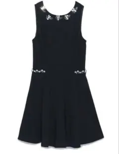 snidel スナイデル 美品　ビジューノース リーブ膝丈ワンピース