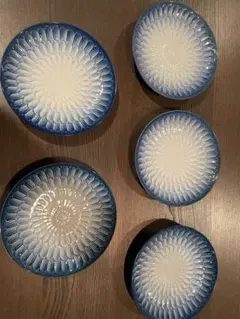 有田焼　萬泉　てっさ皿5枚セット　新品　木箱付