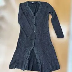 HIROKO BIS 黒、銀ラメロングカーディガン 長袖