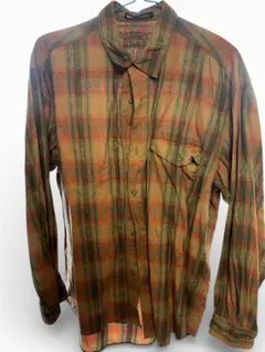 総柄 チェック シャツ ヴィンテージ 古着 ペイズリー風 90s 長袖