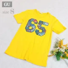 【ジーユー】GU メンズ ロゴTシャツ 半袖 サンフランシスコ イエロー S