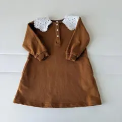 maroon ブラウン レース襟 Aラインワンピースのサムネイル