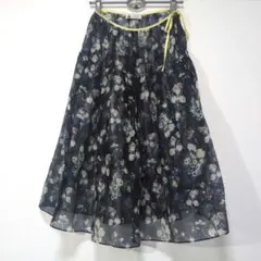 leur logette フラワー シルク混 ラメチュールスカート 1 M Sのサムネイル