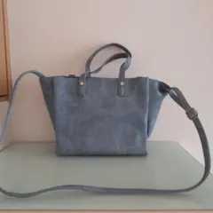 ブルーデニム調 2way ショルダーバッグ ハンドバッグ