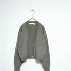 1880 MC2 レナウン 長袖カーディガン グレー クロップド丈 ウールのサムネイル