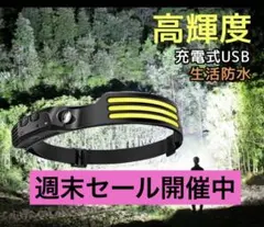 ヘッドライト 充電式 登山 LED USB type-c キャンプ 釣り 夜釣