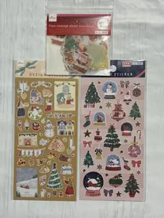 DAISO クリスマスシール 3点セット サンタクロース
