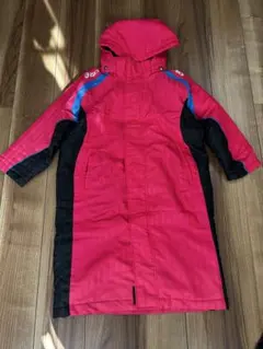 asics フード付きロングコート ピンク黒